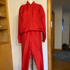 Express Red Track Jacket and Joggers Set